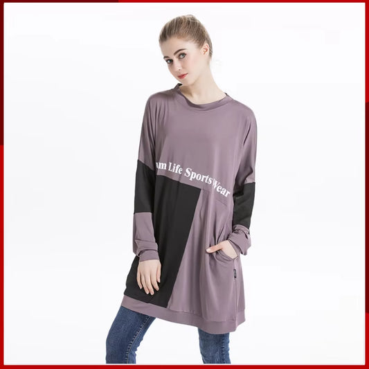 2024 New Middle East Arab Yun Hui Muslim Casual Sports Sweater with Colored Round Neck