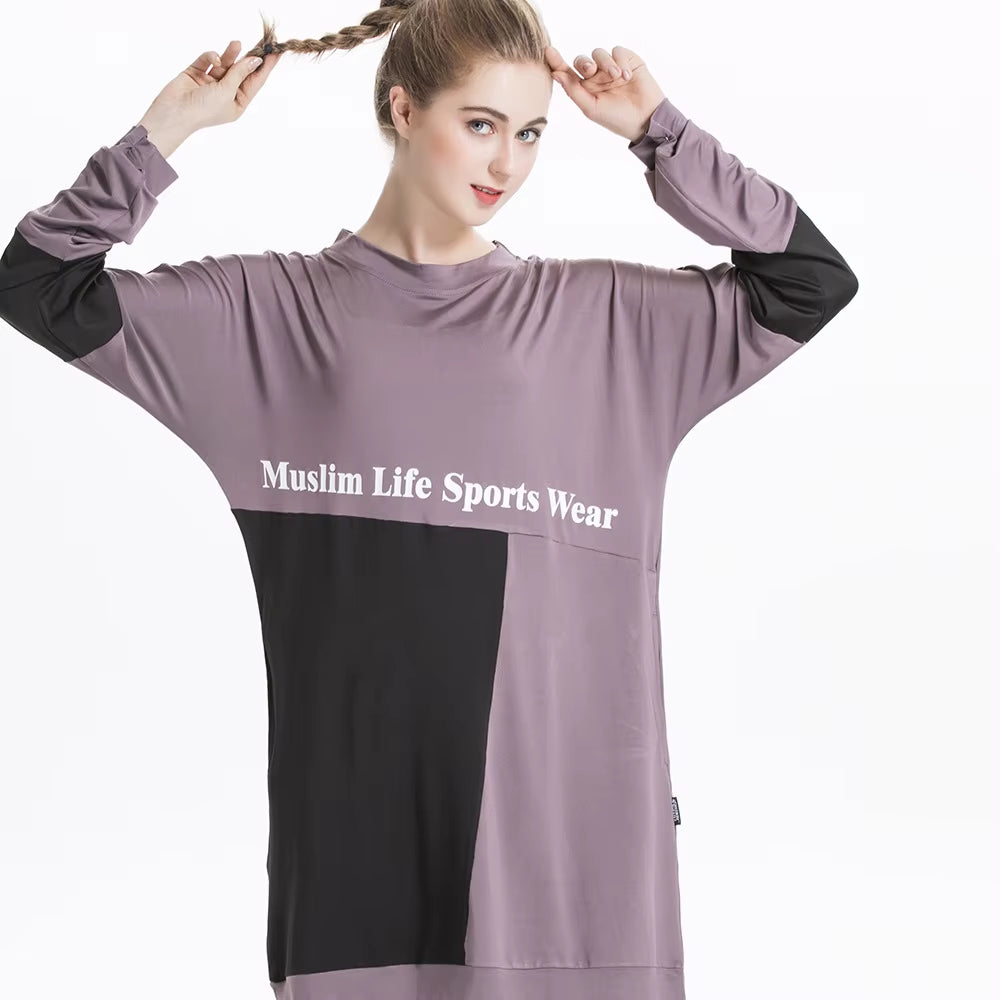 2024 New Middle East Arab Yun Hui Muslim Casual Sports Sweater with Colored Round Neck