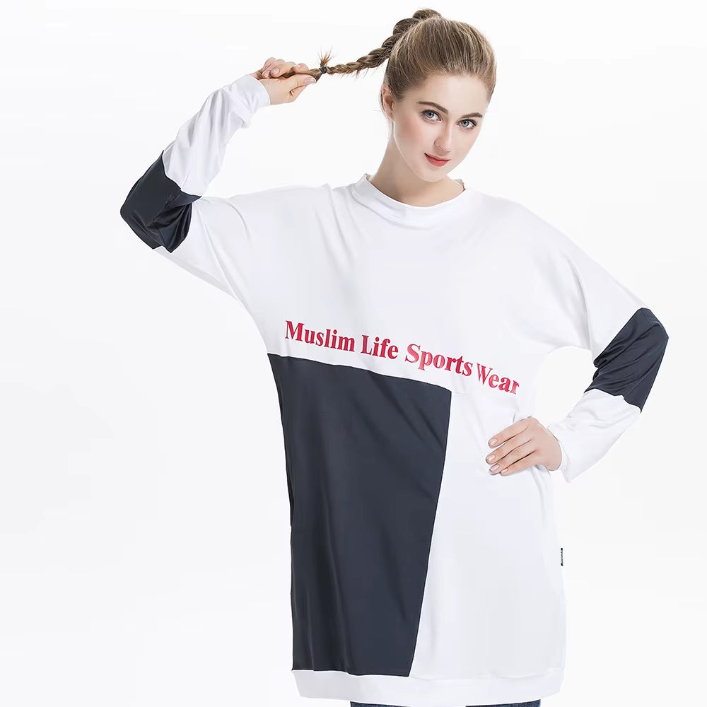 2024 New Middle East Arab Yun Hui Muslim Casual Sports Sweater with Colored Round Neck