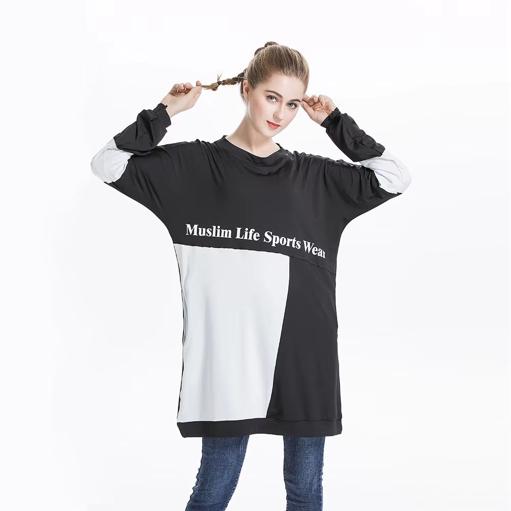 2024 New Middle East Arab Yun Hui Muslim Casual Sports Sweater with Colored Round Neck