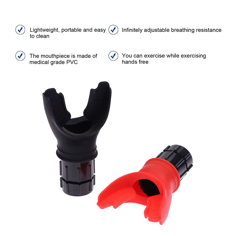 Lung Trainer Breathing Exercise Device with Silicone Mouthpiece for Home Health Care