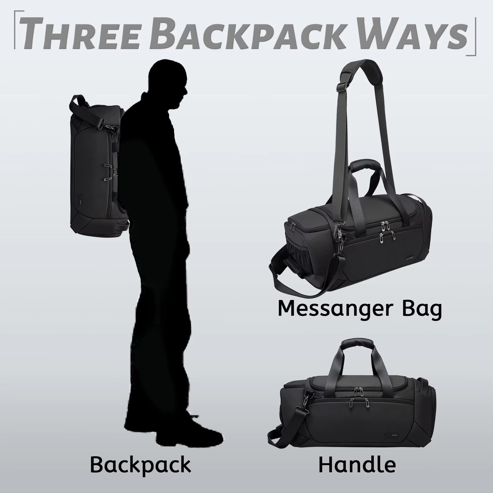 21-Inch Waterproof Sports Duffel Bag for Men with Shoe Compartment and Wet/Dry Storage