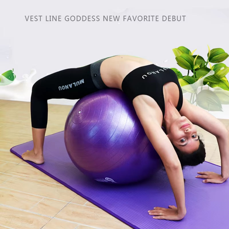 45cm Thickened PVC Fitness Yoga Ball - Explosion-Proof Exercise and Balance Equipment for Home Gym, Pilates, and Gymnastics