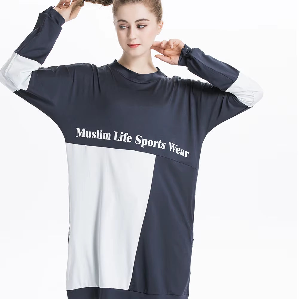 2024 New Middle East Arab Yun Hui Muslim Casual Sports Sweater with Colored Round Neck