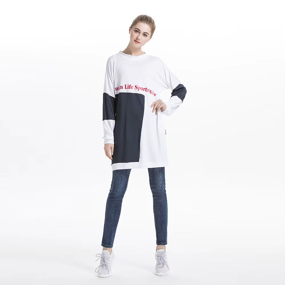 2024 New Middle East Arab Yun Hui Muslim Casual Sports Sweater with Colored Round Neck