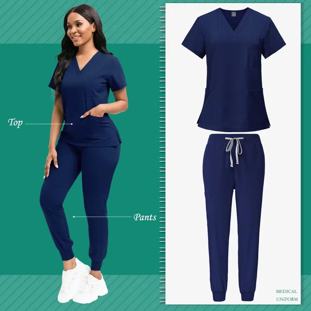 High-Quality Unisex Medical Scrubs for Women - Beauty Spa, Veterinary, and Dentistry Work Uniform Set