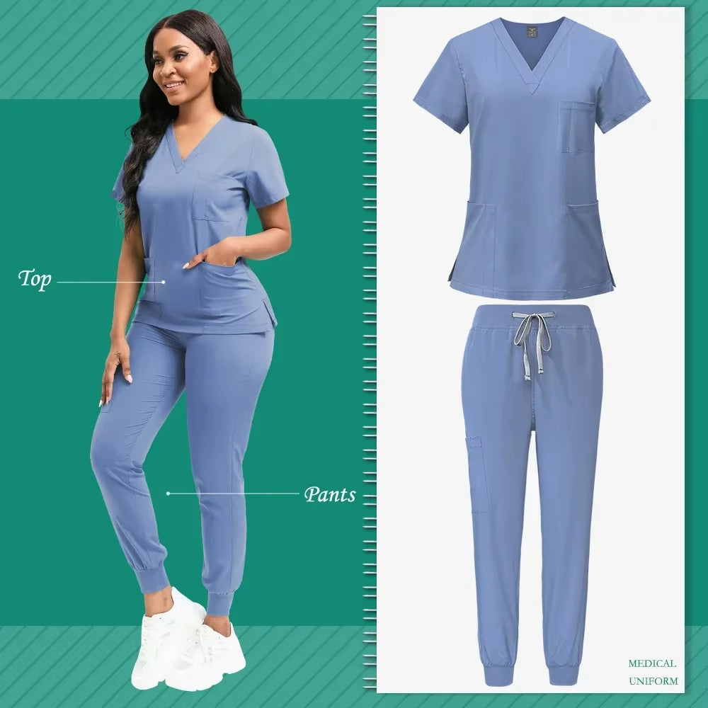 High-Quality Unisex Medical Scrubs for Women - Beauty Spa, Veterinary, and Dentistry Work Uniform Set