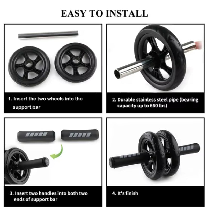 AB Roller Wheel for Home Fitness - Silent Abdominal Training Equipment for Strength Workouts