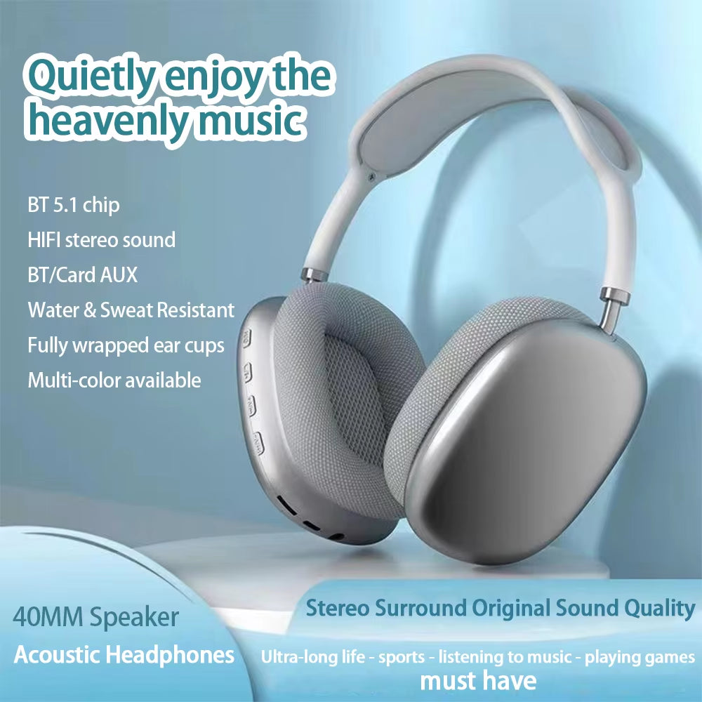 P9 Wireless Bluetooth Headset for Sports and Gaming - Noise-Cancelling Earbuds with Integrated Microphone