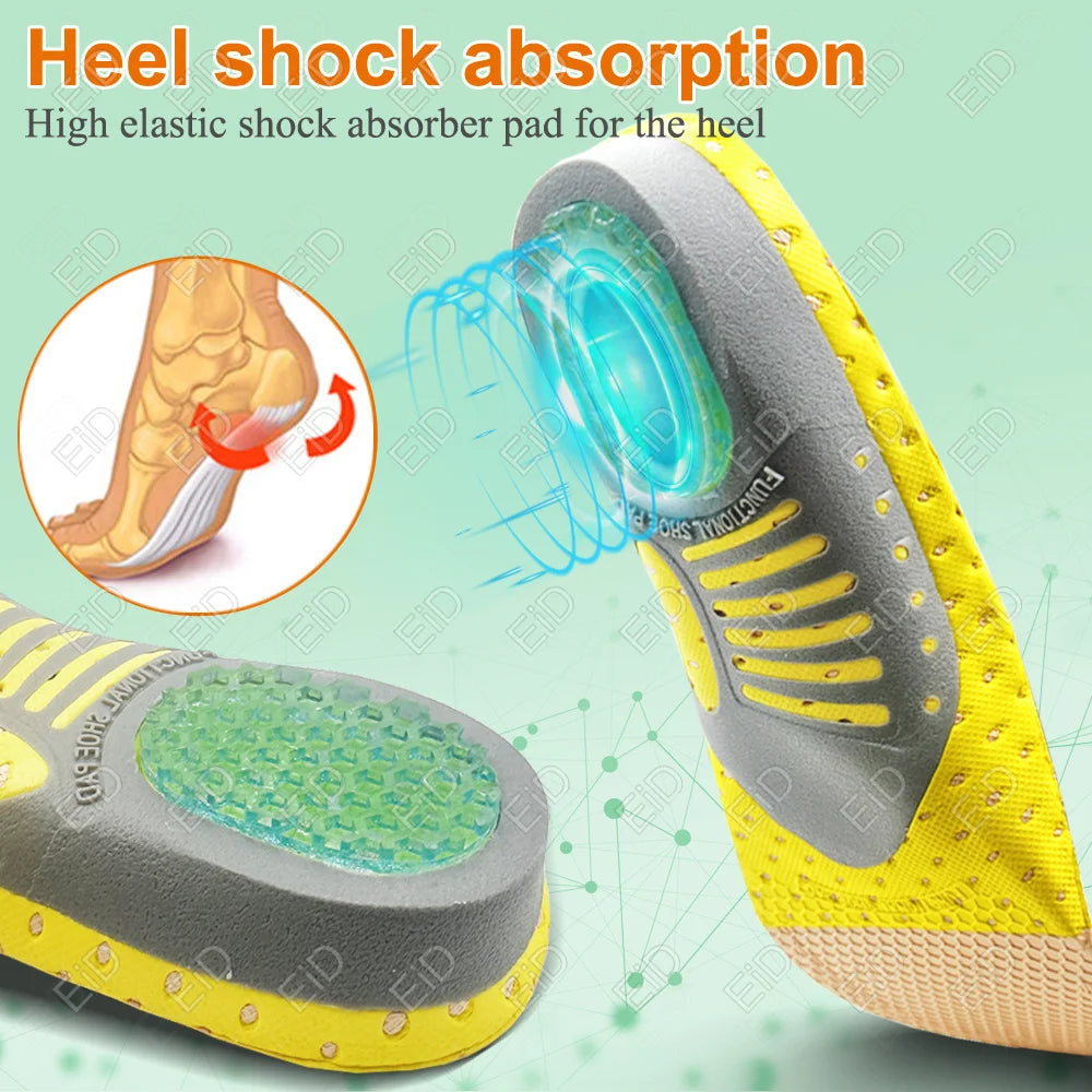 Premium Orthotic Gel Insoles for Flat Foot Support and Plantar Fasciitis Relief - Unisex Arch Support Shoe Inserts