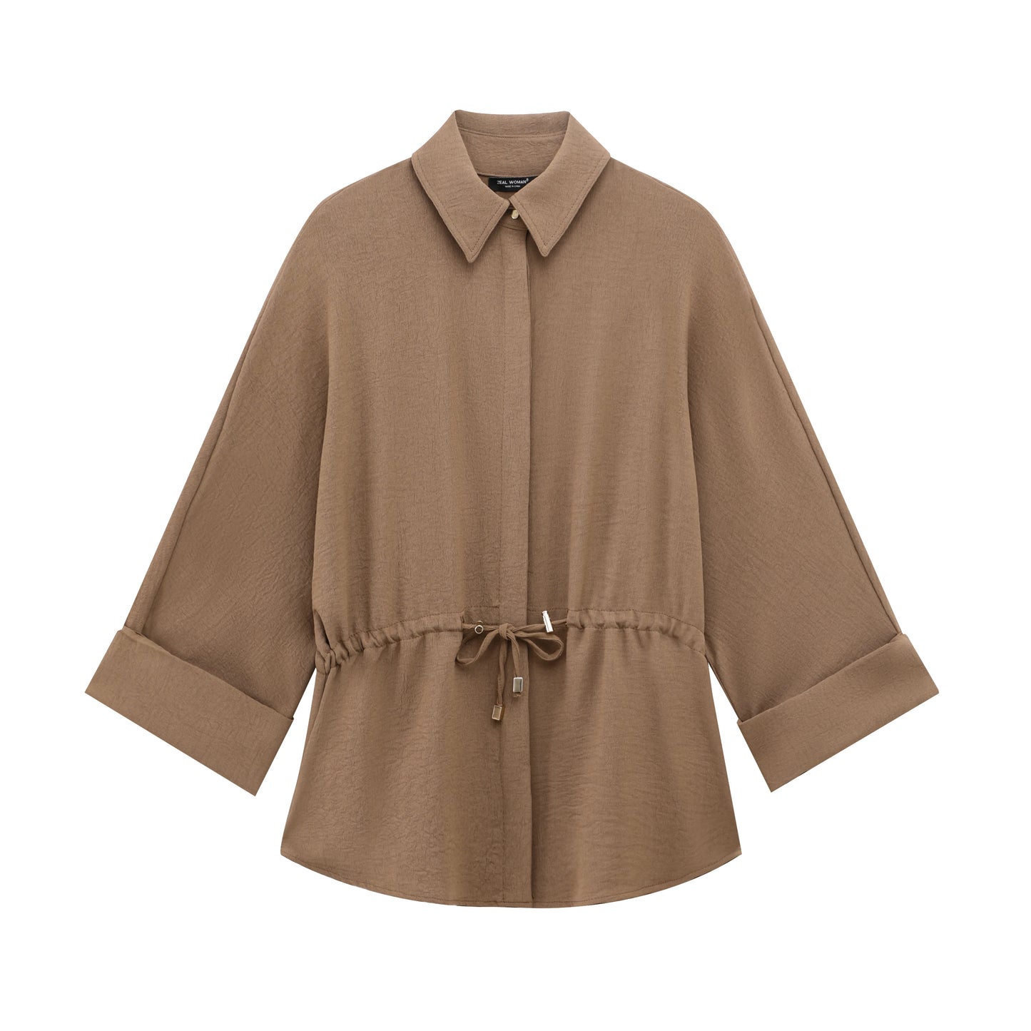 Women’s Kimono Style Blouse and Trouser Set with Long Sleeve Lace-Up Shirt and Elastic Waist Pants - Casual Spring Outfit
