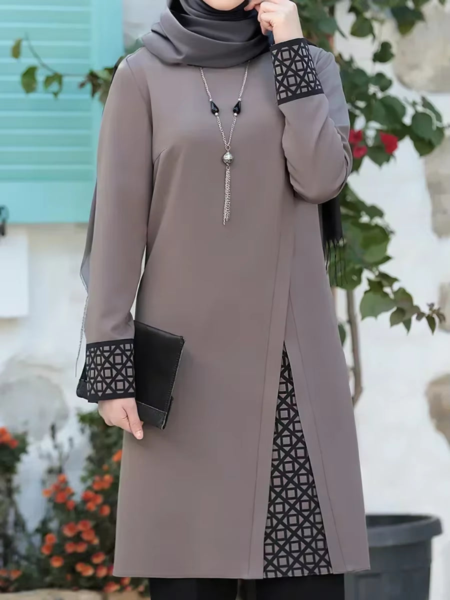 Women's Two-Piece Abaya Set: Top and Pants for Ramadan, Elegant Evening Wear