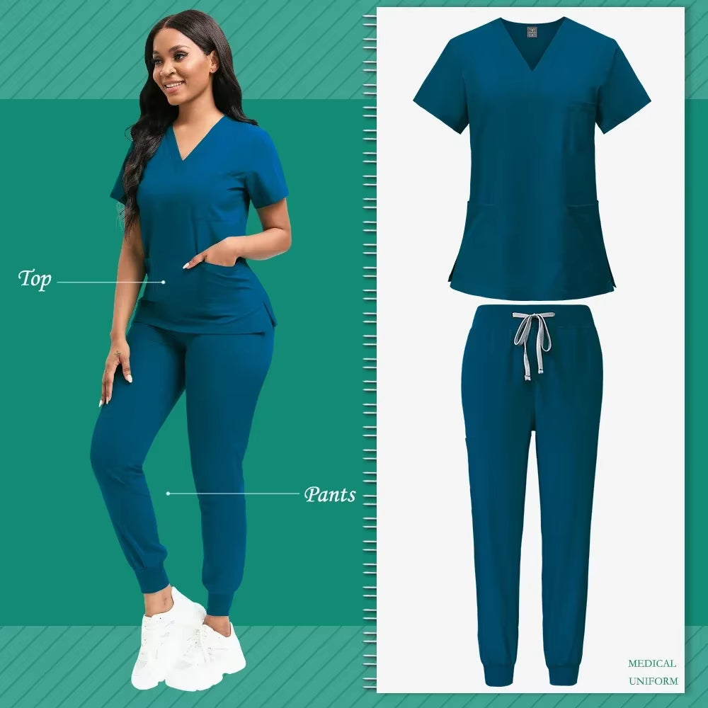 High-Quality Unisex Medical Scrubs for Women - Beauty Spa, Veterinary, and Dentistry Work Uniform Set