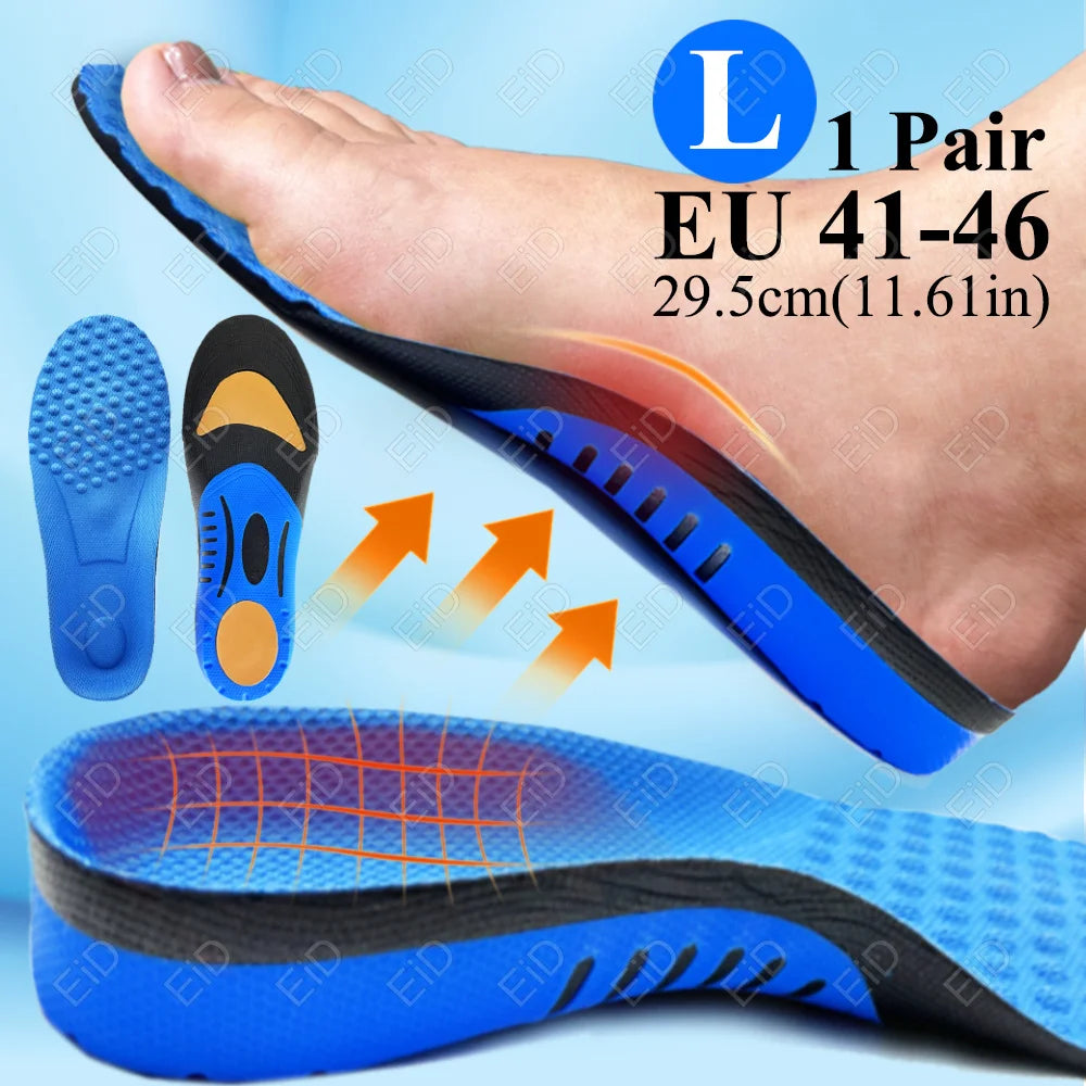 Premium Orthotic Gel Insoles for Flat Foot Support and Plantar Fasciitis Relief - Unisex Arch Support Shoe Inserts