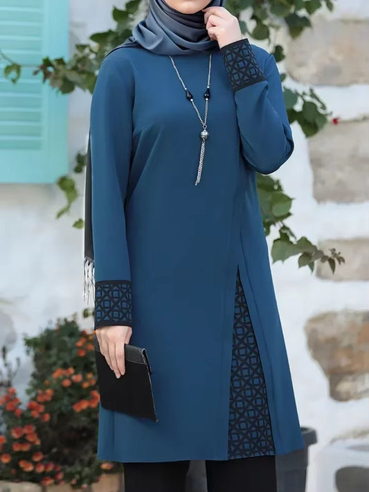 Women's Two-Piece Abaya Set: Top and Pants for Ramadan, Elegant Evening Wear